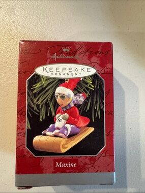 Hallmark Maxine Ornament in Red, Purple & Gold Sled